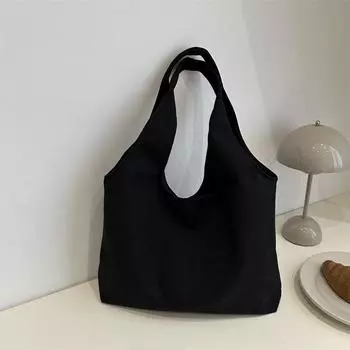 Индивидуальный тренд большой емкости новый модный корейский вариант модная женская сумка через плечо портативная сумка подмышкой студенческая сумка-тоут чёрный
