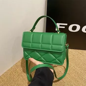 Индивидуальный тренд вмятина квадратная маленькая квадратная сумка женская весна 2024 новая мода ромбовидная портативная сумка через плечо чёрный