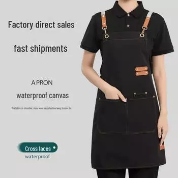 Индивидуальный водонепроницаемый кухонный фартук из хлопка и льна с принтом хаки