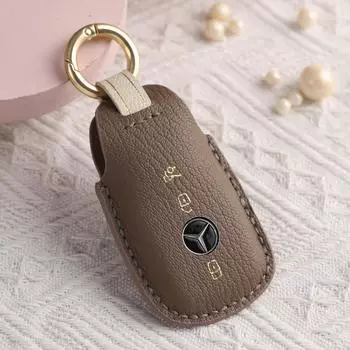 Индивидуализированный чехол для ключа Mercedes-Benz E260L300 всесторонний чехол GLE пряжка CLS кожаная высококлассная сумка для ключей коричневый