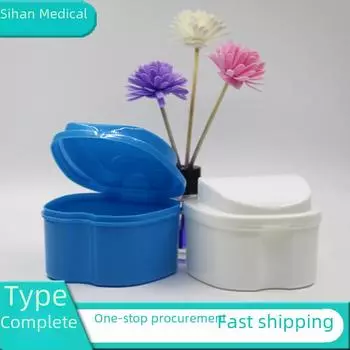 Индивидуализируемый пластиковый контейнер для хранения зубных протезов — дизайн Apple белый