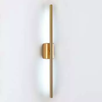 Indoor simple modern LED wall light 8W gold single long bar 6000K white light for bedroom, living room, corridor