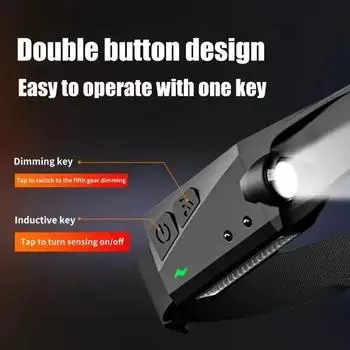 Induction Headlamp LED Sensor Headlight Rechargeable Work Light Head Lamp Built-in Battery Flashlight Super Bright Outdoor Torch