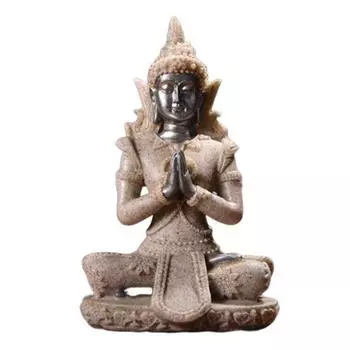 Индуистская фигурка из песчаника, модель дома, скульптура Будды, миниатюрная статуя, декор для дома, сада, спальни 4#