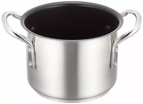 Индукционная кастрюля Endo Shoji Commercial Murano с тефлоновым покрытием, половина корпуса, 16 см, совместимая с IH, обработанная изнутри нержавеющая сталь AHVA401 (Без крышки) 18-8 Сталь/Тефлон