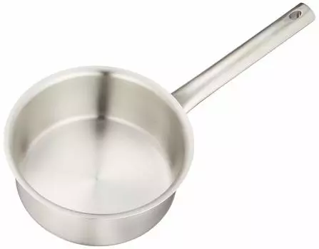 Индукционная кастрюля Endoshoji AKTD301 Murano, для коммерческого использования, неглубокая кастрюля для одной руки, 6,3 дюйма (16 см), Без крышки, совместима с индукцией, нержавеющая сталь 18-8