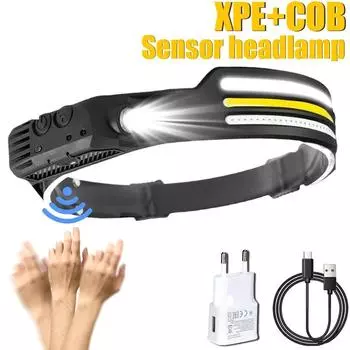 Индукционный светодиодный налобный фонарь 1200 мАч перезаряжаемый водонепроницаемый легкий фонарь для работы, походов, кемпинга, бега, портативный фонарь