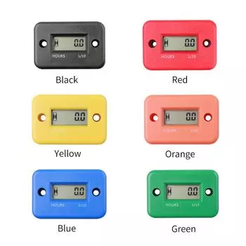 Индуктивный цифровой счетчик моточасов с ЖК-дисплеем для велосипеда, мотоцикла, квадроцикла, снегохода, лодки, лыж, грязи, газового двигателя чёрный
