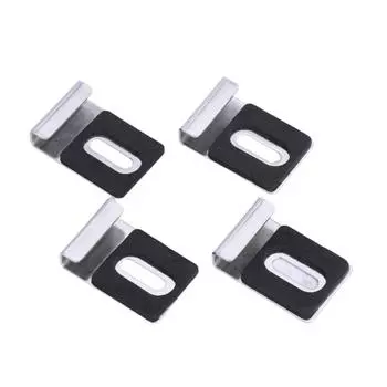 Industrial Glass Mount Clip Set Glass Mounting Hardware Steel Bathroom Glass Fasteners Glass Wall Mounts 4pcs/set A