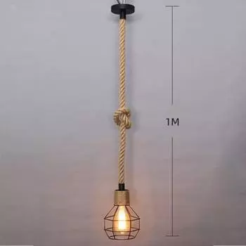 Industrial Hemp Rope Pendant Lamp Retro Restaurant Light Pendant Decoration Loft Kitchen Fixtures Bar Light Suspension Handlamp
