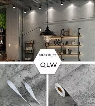 Индустриальный Цементно-Серый Магазин Одежды Декор Гостиной Контактная Бумага Виниловые Самоклеящиеся Водонепроницаемые Обои Наклейки на Стену 40x100CM