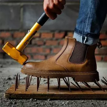 Industrial Rubber Bottom Work Shoes Workmans Lightweight Safety Shoes Steel Toe 40 чёрный