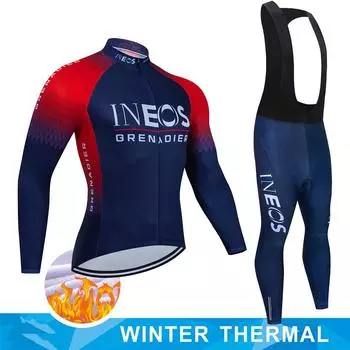 Ineos Grenadier Велосипедная майка Professional Winter Fleece 2023 Мужские брюки Gel Длинный рукав Комплект спортивной одежды для мужчин Велосипед Mtb Asian size - XS