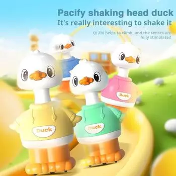 Инерционная игрушка-утка, детский пупс, ползущий автомобиль, детский пресс для малышей, раздвижной механизм, управляемая игрушка для сенсорного развития розовый