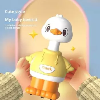 Инерционная игрушка-утка, детский пупс, ползущий автомобиль, детский пресс для малышей, раздвижной механизм, управляемая игрушка для сенсорного развития розовый
