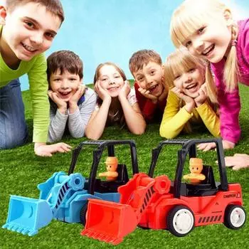 Инерционная модель бульдозера, игрушечная литая модель случайного цвета, инженерная машина для мальчиков, игрушки, имитация, мини-игрушка бульдозер для детей, подарок