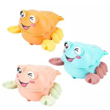 Инерционное животное Нажимаемый Ползающий Маленький Краб Рак Мультяшный Заводной Детский Мягкий Клей Нажимаемая Игрушка