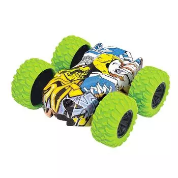 Инерционный двухсторонний трюковой автомобиль внедорожная модель автомобиля детская игрушка подарок зелёный