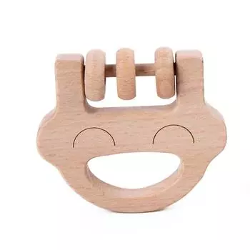 Infants And Young Children Can Bite Cartoon Intelligence, Hearing, Wooden Music, Toys, Molars, Rattles, Beech, Unpainted Toys. 1