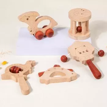 Infants Learn To Climb Toy Car Wooden Car Hand Rattle Early Childhood Education Teaching Aids Grasp Sensory Ability Development