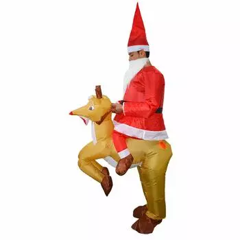 Inflatable Cosplay For New Year Party USB Air Funny Goods Clothes, Christmas, Santa, Deer, Clothes, Disguise, Costume, Kigurumi, Adults, Year-end
