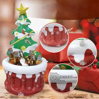 Inflatable Drink Christmas Decoration Portable Ornament, Novelty Ice Bucket Container for Lawn,