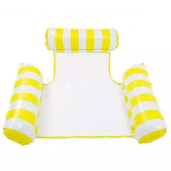 Inflatable Floating Bed New Swimming Pool Hammock Foldable Stripe Floating Drainage Upper Clamp Net Lying Chair Inflatable Float