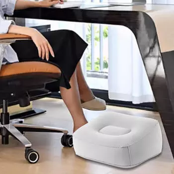 Inflatable Foot Rest Pillow Leg Camping Train Portable Travel Footrest серый