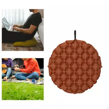Inflatable Seat Sitting Pad Anti Slip Leakproof Moisture Foldable Seating for Events Stadium red brown