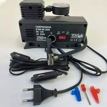 Инфляция 220 В, установленная на автомобиле, портативная шина небольшого автомобиля, мощная электрическая бытовая инфляция 12 В One Size чёрный