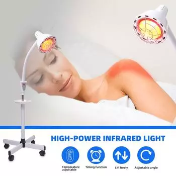 Инфракрасная лампа для обогрева 275 Вт, инфракрасная лампа для обогрева ближнего красного цвета для облегчения боли в суставах и мышечных болей для тела, стоячая лампа для обогрева