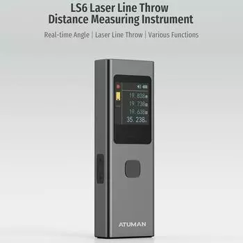 Инфракрасный дальномер ATuMan LS6 3 в 1, высокоточный измерительный прибор с цветным TFT-экраном, портативный темно-серого