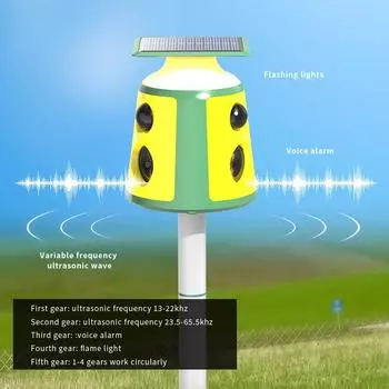 Инфракрасный датчик на 360°, солнечный отпугиватель животных, садовые светодиодные фонари, отпугиватель мышей высокой мощности зелёный