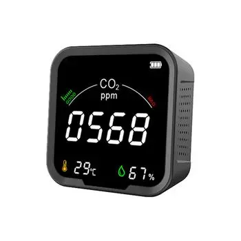 Инфракрасный измеритель углекислого газа 400-5000PPM CO2 детектор качества воздуха температура влажность чёрный