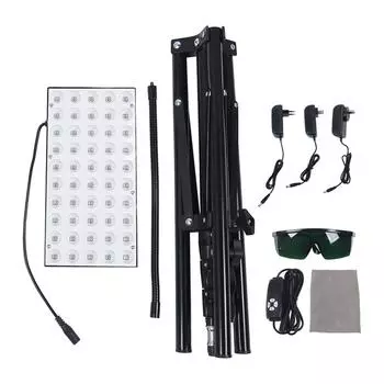 Инфракрасный свет для лица и тела 660 нм 850 нм Светодиодная красная инфракрасная лампа с регулируемой подставкой и проводным управлением EU Plug