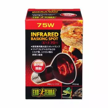Инфракрасный точечный светильник GEX EXO TERRA Heat Glow мощностью 75 Вт PT2142 с красным светом, концентрирующий точечный светильник для дневного и ночного освещения. Ящерицы, черепахи и т. д.