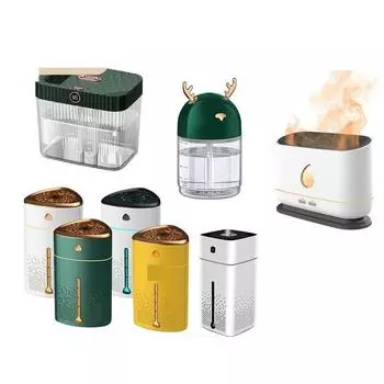 Инфракрасный увлажнитель для ароматерапии, увлажнитель для дома, автомобиля, USB-распылитель со светодиодной цветной ночницей, очиститель, лампа пламени, диффузор 02