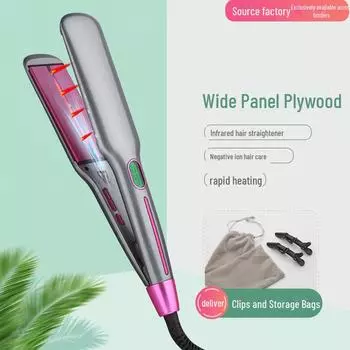 Инфракрасный выпрямитель для волос с широкими пластинами и отрицательными ионами Violet LCD US Plug фиолетовый