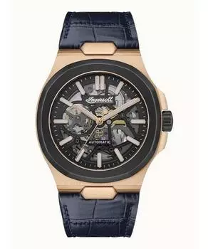 Ingersoll The Catalina Автоматические мужские часы с кожаным ремешком и черным скелетонизированным циферблатом I12506