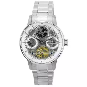 Ingersoll The Jazz Sun and Moon Phase из нержавеющей стали скелетон с серебряным циферблатом автоматические мужские часы I07703 серебряный