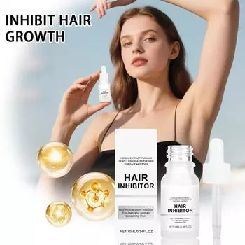 Ингибитор роста волос на лице, Успокаивающая сыворотка после бритья Замедляет рост волос и подходит для лица, рук и ног, 10 мл, One Size белый
