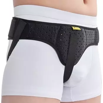 Inguinal Hernia Belt Truss Single Unisex for Inguinal or Sports Hernia Unisex Hernia Support Belt Comfortable Material (Prolapse Band) чёрный