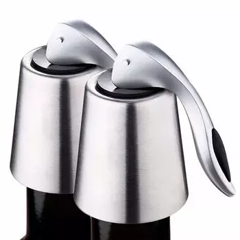 INIBUD Винная пробка из нержавеющей стали Винная пробка Крышка для бутылки Герметичная пробка (2 куска)