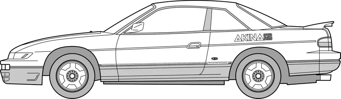 Initial D Series S13 Silvia Koichiro Ikeya Plastic Model 1/24 No.004