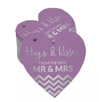 Inkdotpot 100 Pack Бумажная бирка из натуральной серебряной фольги Hugs & Kisses From the Wedding Favor Hang 50 Gold Foil Tags аква голубой