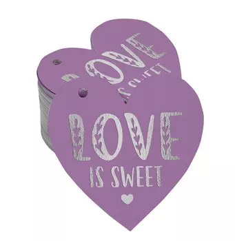 Inkdotpot 100 Pack Бумажная бирка из натуральной серебряной фольги Love Is Sweet Wedding Favor Hang 50 Gold Foil Tags аква голубой