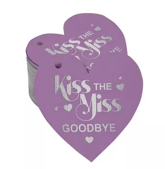 Inkdotpot 100 Pack Бумажная бирка из натуральной серебряной фольги Kiss The Miss Goodbye Bridal Shower Favor Hang 50 Gold Foil Tags аква голубой
