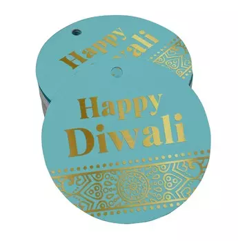 Inkdotpot 100 Pack Happy Diwali Favor Paper Tag Craft Real Gold Foil Hang 50 Gold Foil Tags чёрный