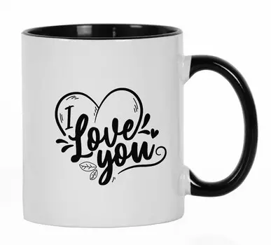 Inkdotpot 11 унций керамические кофейные кружки I Love You кофейные кружки отлично подходят для жениха невесты подарок на помолвку холостяк и девичник 11oz чёрный