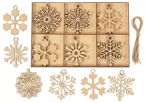 Inkdotpot 18 шт. Рождественские украшения, незаконченные деревянные лазерные вырезы в форме дерева/колокольчика, подвесное украшение 3.5x4 коричневый
